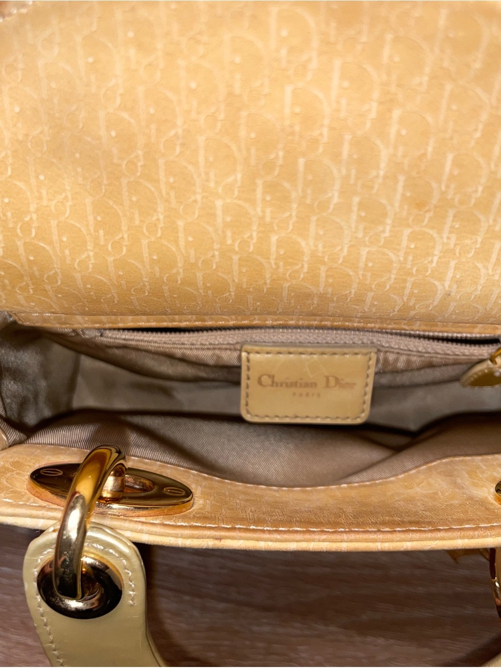 Vintage Dior Yellow Lady Dior Small Top-Handle Bag - Picture 4 of 4
